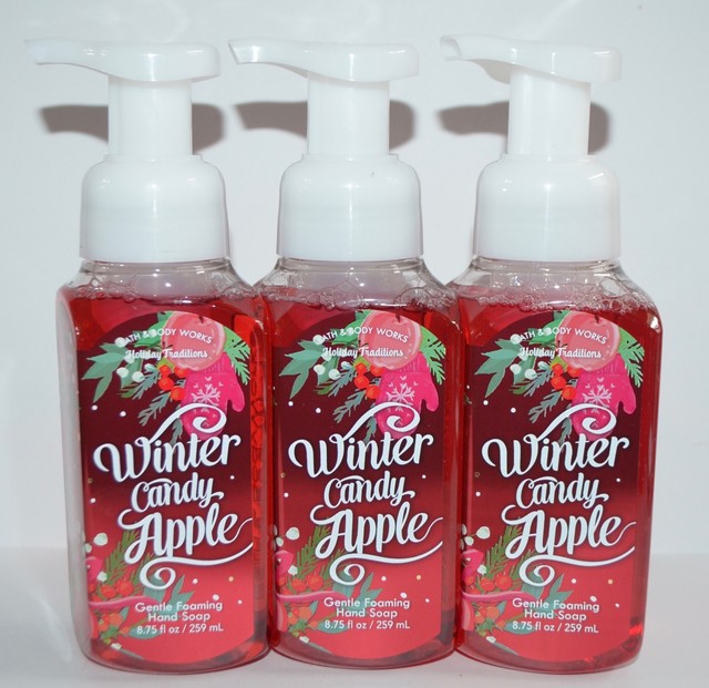 LOT OF 3 BATH & BODY WORKS WINTER CANDY APPLE GENTLE FOAMING HAND SOAP