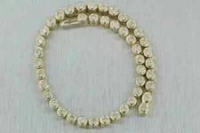 Lab-Created 12 CT Round Cut Diamond Women's Tennis Bracelet 14K Yellow Gold FN