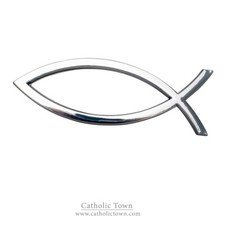 1-12 Car Chrome Emblem Jesus Christian Fish Symbol 3d Decal Badge Cfaee-s 