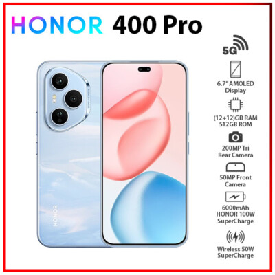 Honor 400 Pro 5G BLUE 12GB+512GB Dual SIM Unlocked Android Cell