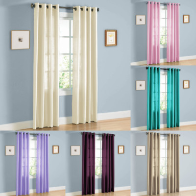 1PC SOLID GROMMET FAUX  SILK WINDOW CURTAIN PANEL DRAPE MIRA NEW STYLE 
