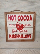 New "Hot Cocoa" Bar Mug Hanging Frame SIGN Wood Decor Fall Chocolate Christmas