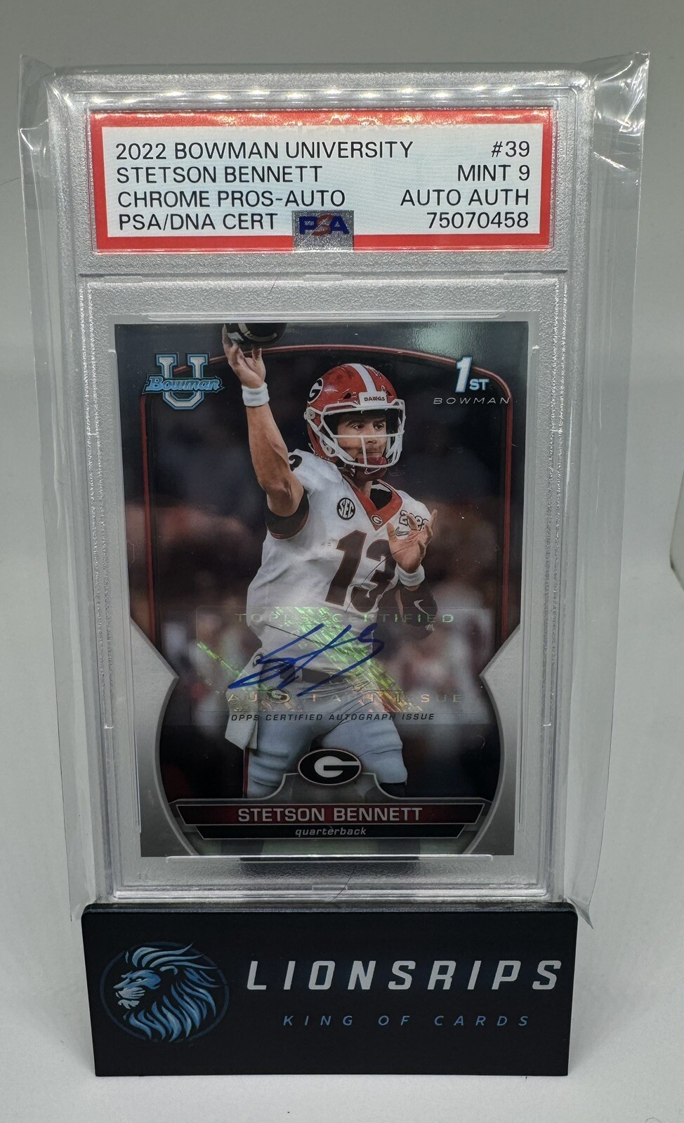 STETSON BENNETT 2022 Bowman University Chrome Auto PSA 9 Rams 🏈🔥🏈🔥