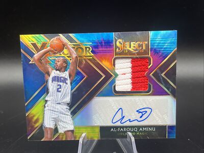 2019-20 PANINI SELECT AL-FAROUQ AMINU X-FACTOR PATCH AUTOGRAPH TIE DYE SSP 05/25