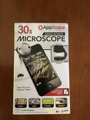 AppScope Quick Attach 30X Microscope/Magnification Silver NIB