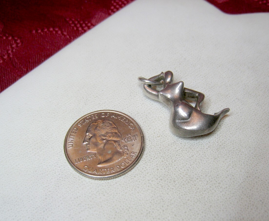 VINTAGE 925 STERLING SILVER GEORG JENSEN MERMAID 3D CHARM PENDANT