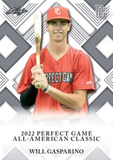 Will Gasparino 2022 Leaf Perfect Game Nike AA Classic Aflac Game Day Rookie