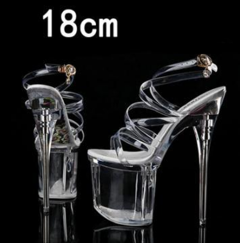 Mujeres Transparente Plataforma Tacones Altos Sandalias Sexy Bombas Tacones de aguja Zapatos de fiesta - Imagen 9 de 14
