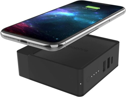 Official Mophie Global Powerstation Hub 6000mAh Black Qi Fast Wireless Charger - Picture 1 of 8