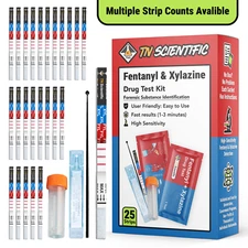 TN Scientific FYL & XYL Drug Test Strip Kit 2, 5, 10, 25 Pack – Powder/Liquid