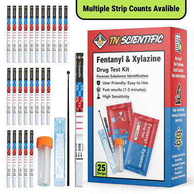 TN Scientific FYL & XYL Drug Test Strip Kit 2, 5, 10, 25 Pack   Powder/Liquid