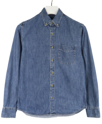 J.Crew Slim Untucked Shirt Herren Klein Geknopft Freizeit Langärmelig Denim