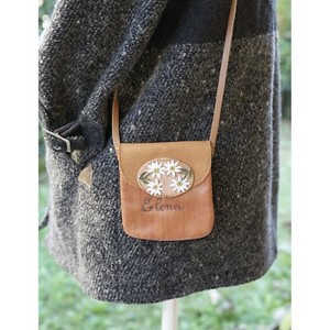 SMALL TYROLEAN STYLE LEATHER HANDBAG "Elena"