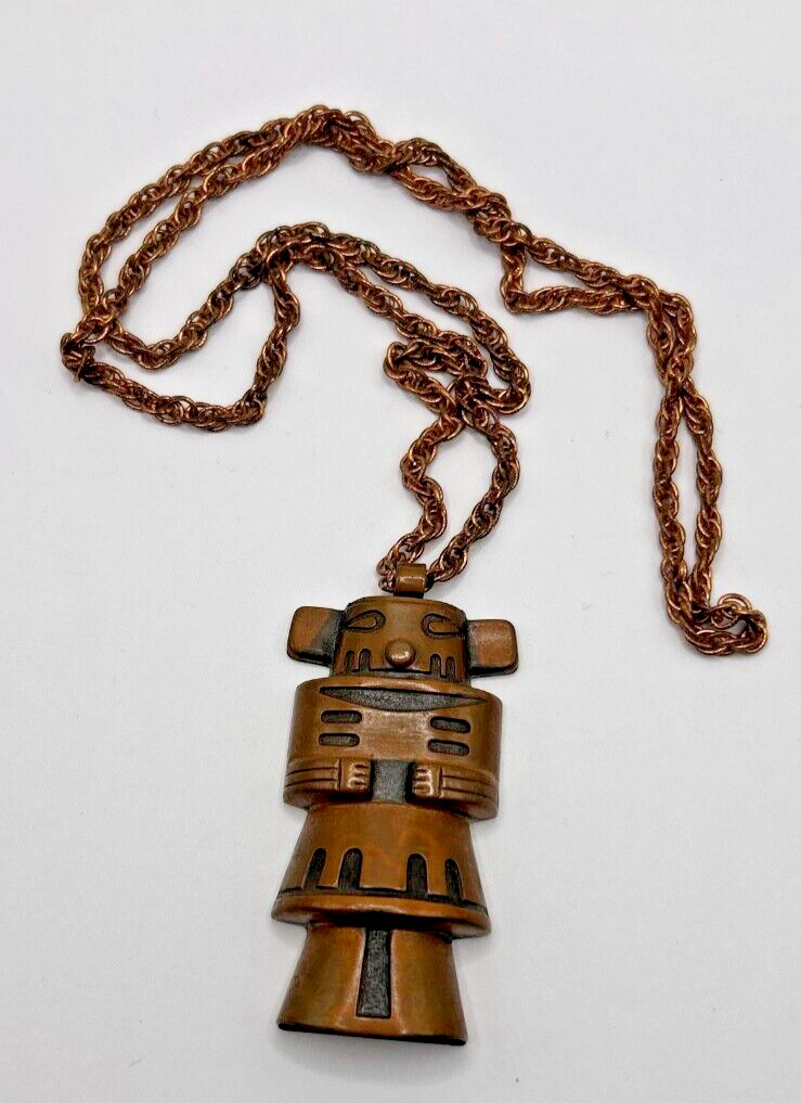 Vntg Bell Trading Post Solid Copper 3D Kachina Ne… - image 2