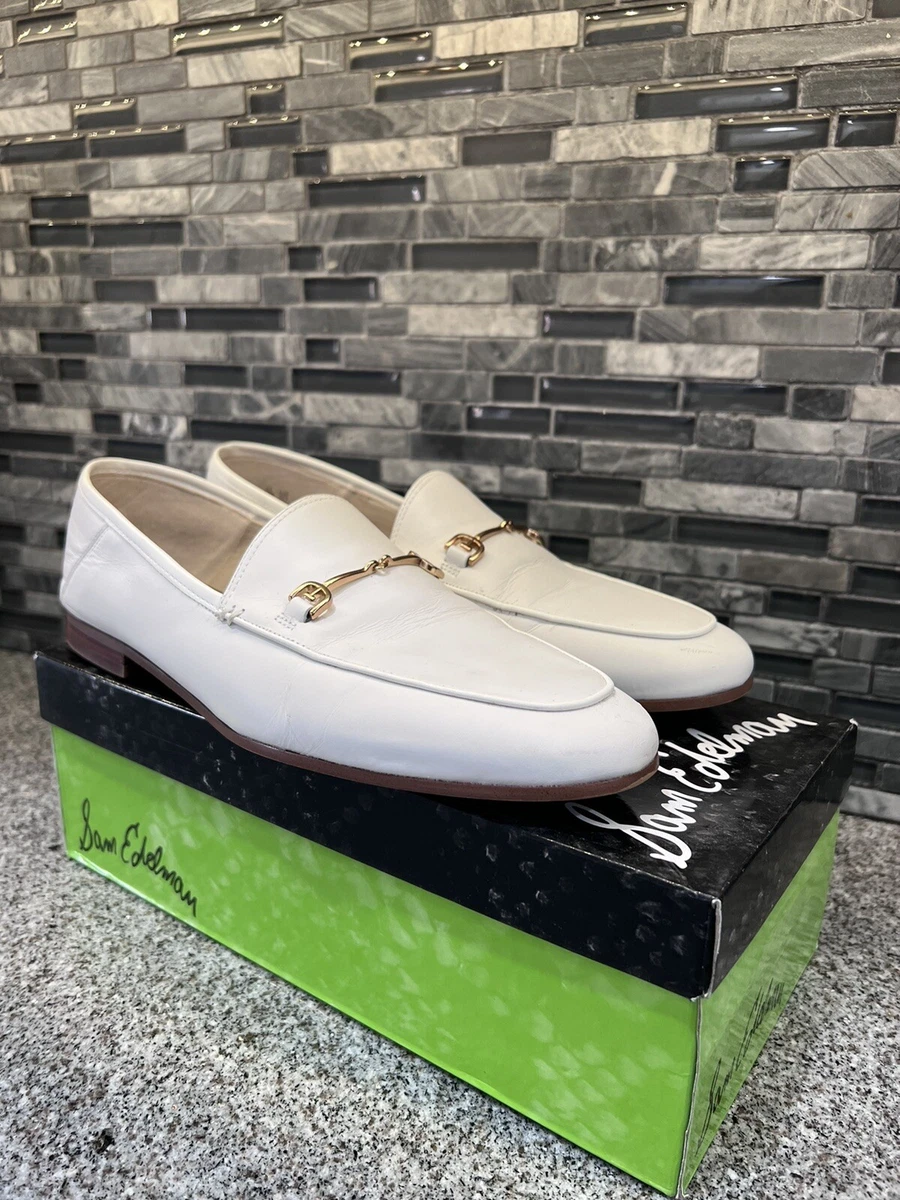 White sam shop edelman loafers