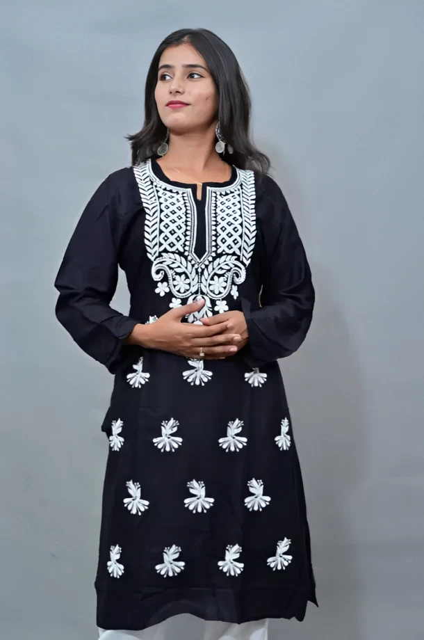Chikan top embroidery kurtis