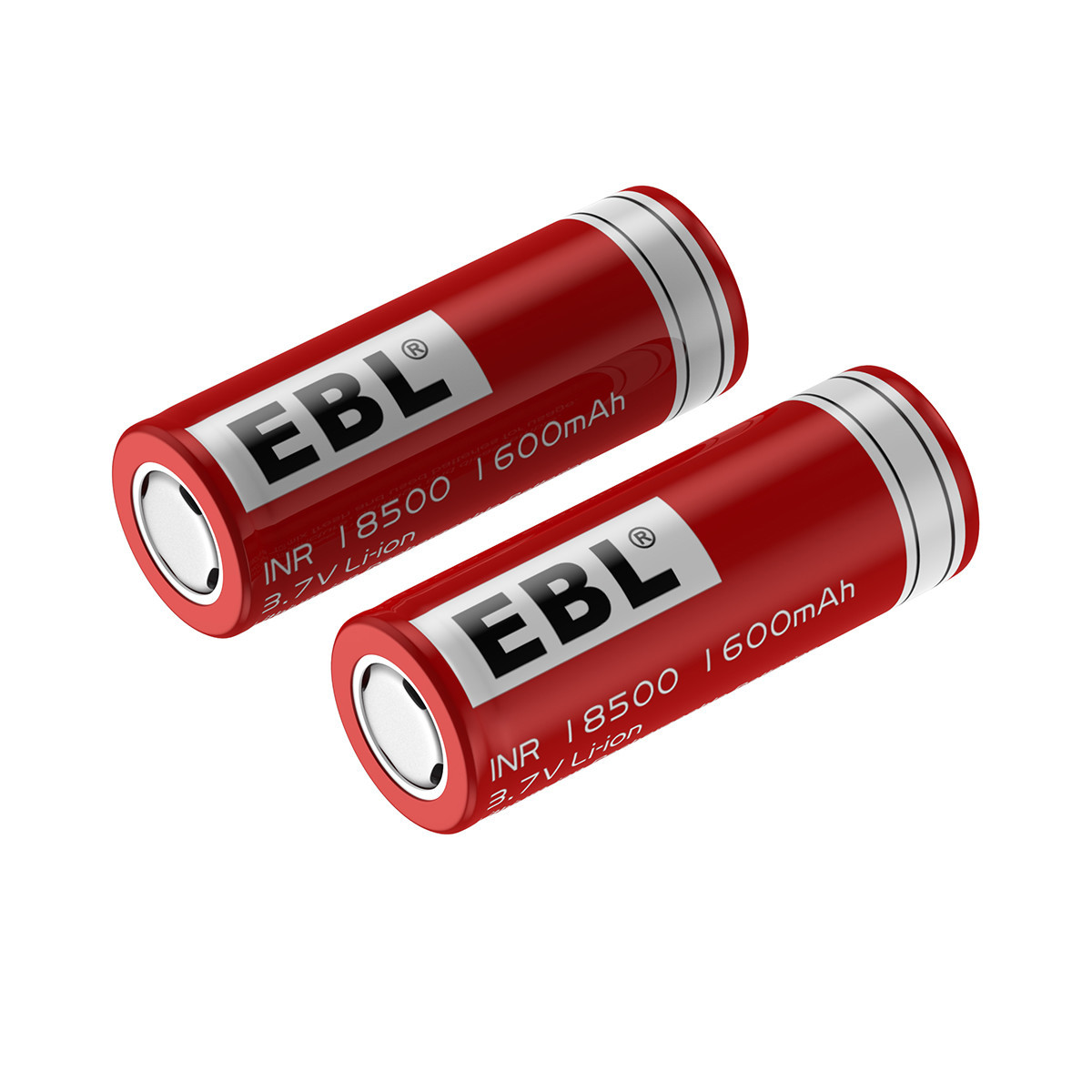 2 x EBL INR 18500 3.7V 1600mAh Battery Liion Lithium Rechargeable