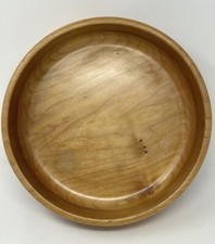 Wooden Bowl 11.5" diam x 4" high x 3.5" deep light brown color Smooth finish VTG