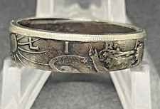 1942 Walking Liberty Half Dollar Silver Coin Ring Size 13.5 Handmade