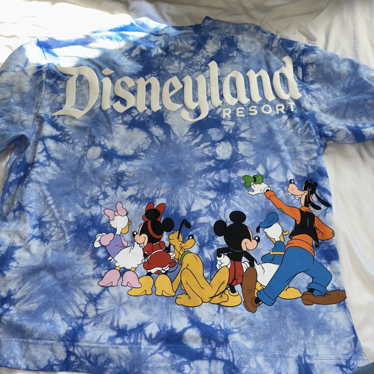 Disney Blue Tie Dye Long Sleeve Shirt NWOT Mickey Minnie Plus