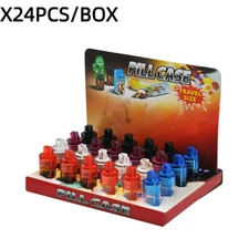 24 Boxes of 36mm Mixed Color Glass Storage Bottles Travel Portable Dispenser