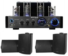 Rockville BluTube LED Tube Amplifier/Home Theater Bluetooth Receiver 4 Speakers