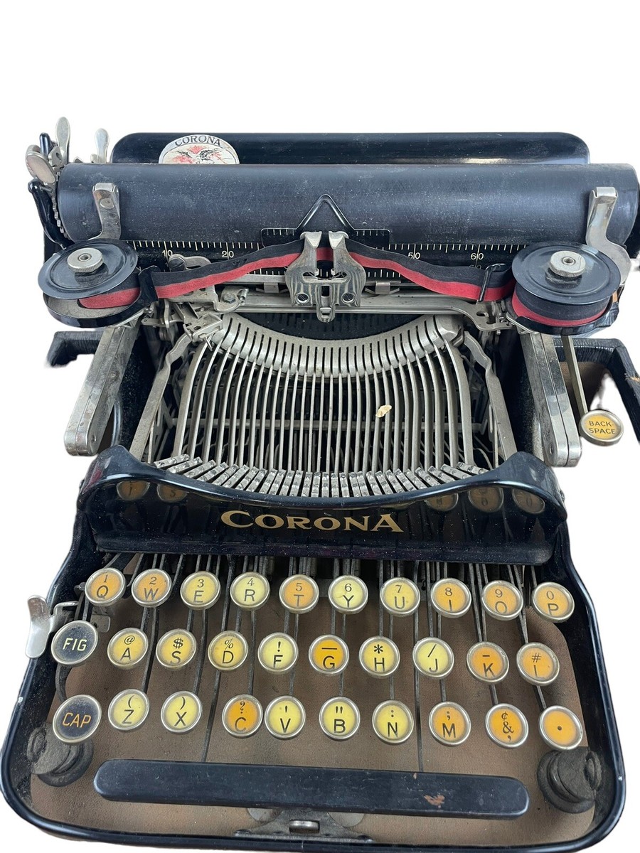 Vintage Corona Typewriter No.3 Folding Antique Black