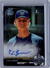 2017 Bowman Draft #CDA-CL Caden Lemons Chrome Draft Pick Autographs
