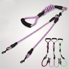 Pet Dual Head Dog Walking Rope with Wavy Pattern, One Drag Two Traction Rope, an