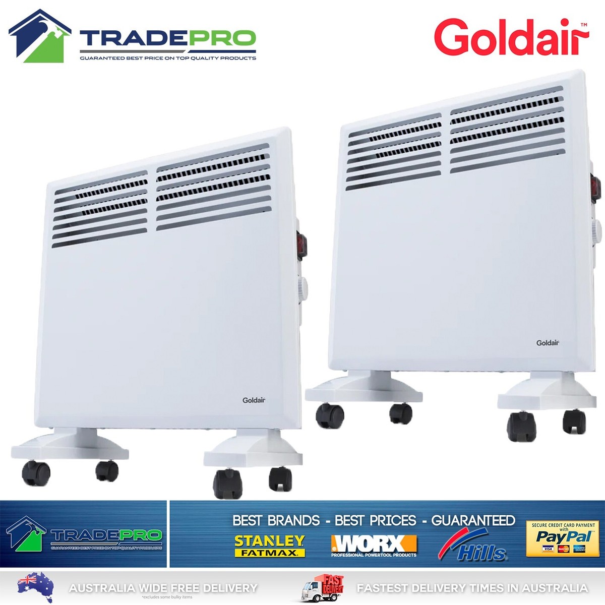 Wall Mounted Goldair 1000w Panel Heater Panel Heater Goldair