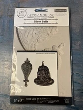 Prima ReDesign Silicone Mould Silver Bells Christmas  Ornament 5”x8” Decor Mold
