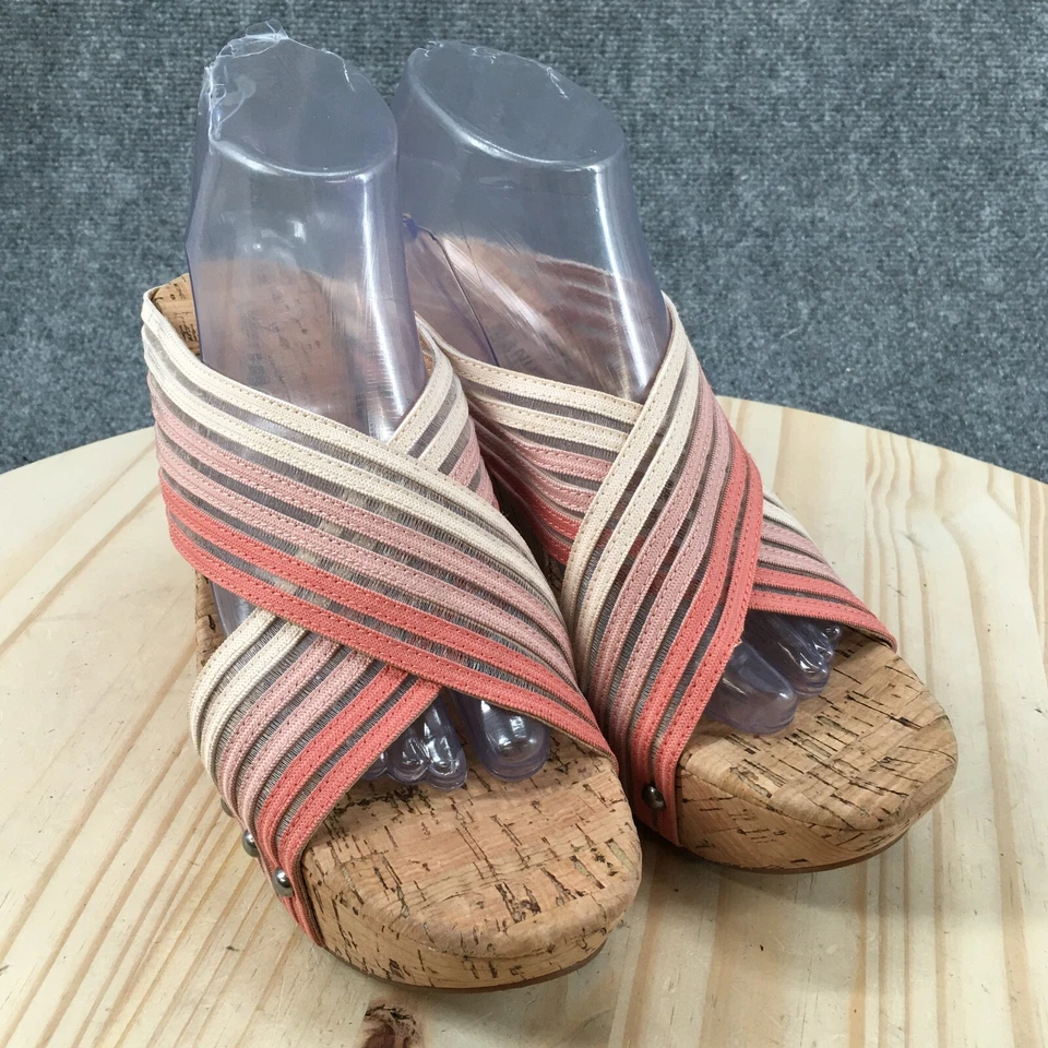 Sandalias Lucky Brand para mujer 8,5 M Mykayla corcho cuña tacones deslizables rosa Foto 3 de 4