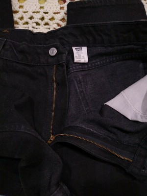 Levis 950 Relaxed Fit Tapered Leg Orange Tab Black Jeans 90’s USA VTG 20W Short