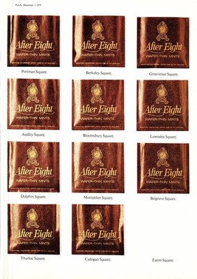 Original 1975 Reklame ''AFTER EIGHT'' Chocolate Mints (2) Vintage Print Ad Ephemera