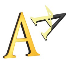 4" House Letters, Acrylic Adhesive Mailbox Door Letter Stickers Gold, Letter A