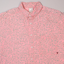 VTG OP Ocean Pacific Shirt Bright Pink Aloha Camp Made in USA Mens Medium