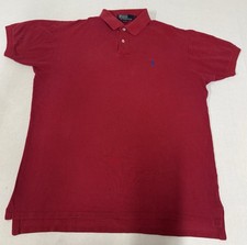 Vintage 90s Ralph Lauren Polo Shirt Mens L Red Made in USA Short Sleeve 166