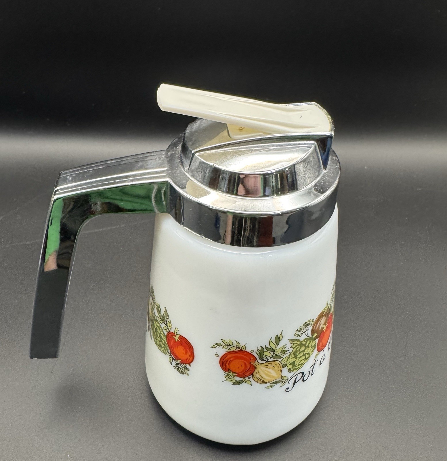 Vintage Gemco USA Corning Ware Spice of Life Pot a Creme /Syrup Dispenser
