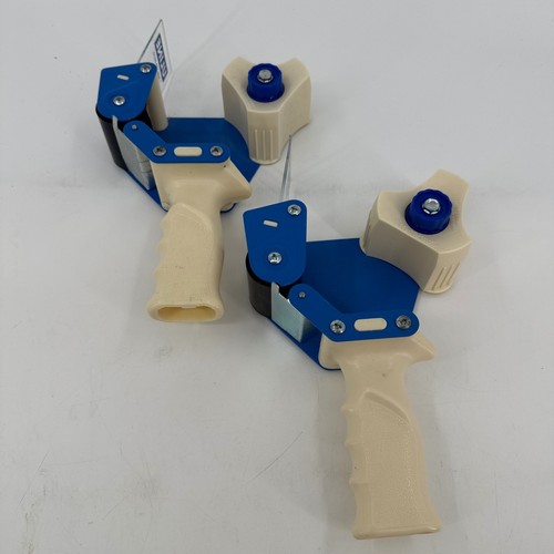 Lot of 2 Uline 2 Inch Industrial Side Loading Tape Dispensers Blue Cream H-150