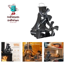 Efficient Heat Circulation with 12-Blade Wood Stove Fan - No Electricity Needed!