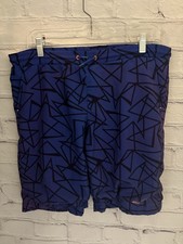 Eddie Bauer Blue/Black Swim Trunks with Lining Pockets EUC Boy's Size L 14/16 