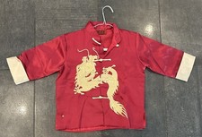 Chinese Red Gold Jacket Size 12 Dragon Design Short Sleeves