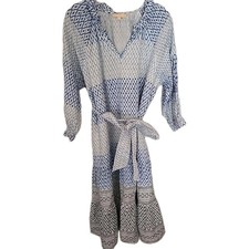 Azure Maxi Dress Women Blue Medium White  Bohemian Beachy Longan Look 