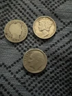 Barber Dime, Roosevelt Dime, Mercury Dime - 3 Coin Set