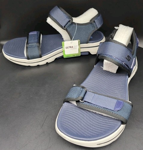 Skechers Men's Go Walk 5 Carbourg Open Toe Sandals - Navy/Black - UK 11 / US 12 - Picture 1 of 23