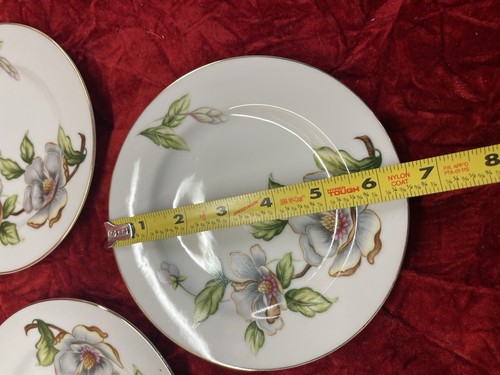Roselyn China Dogwood Magnolia Japan Gold Trim Set Of 6 Bread Plates 6.5” - Picture 3 of 4