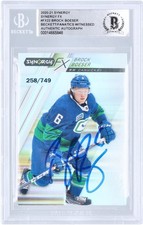 Brock Boeser Vancouver Canucks Signed 2020-21 Upper Deck Synergy #FX-22 BAS Card