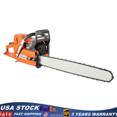 72cc Gas Powered Chainsaw with 24'' Guide Bar Saw Chain 2-Stroke Engine Cut Wood