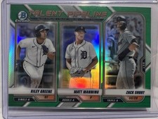 2021 Bowman Talent Pipeline Green Riley Greene/Manning/Short Green Refract 79/99