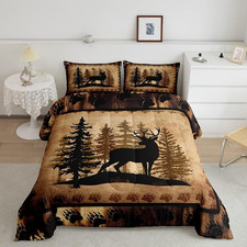 Cute Deer Comforter Set for Girls Boys Kids Deer Hunting Bedding Set Room Decora